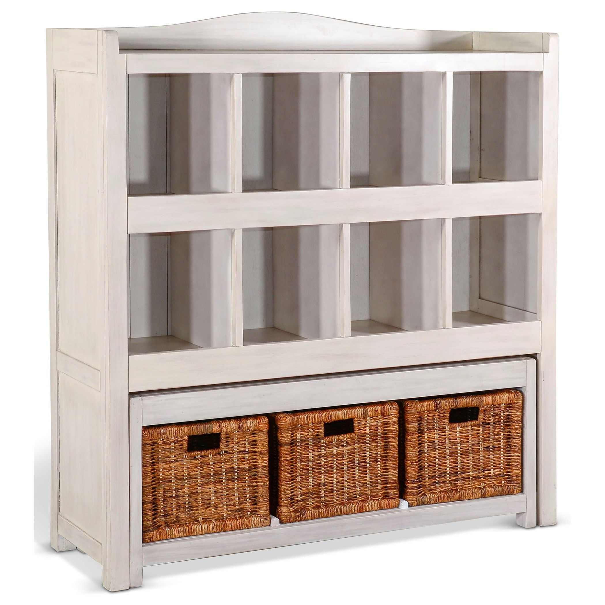 Sunny Designs 2993 2993MW Storage Bookcase w/ Trundle Bench and Baskets Wayside Furniture